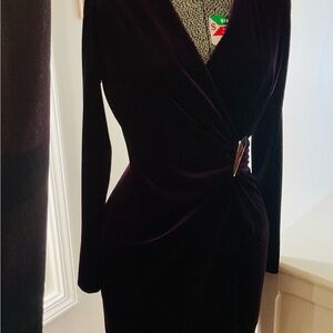 Calvin Klein Deep Purple Long Sleeve Dress